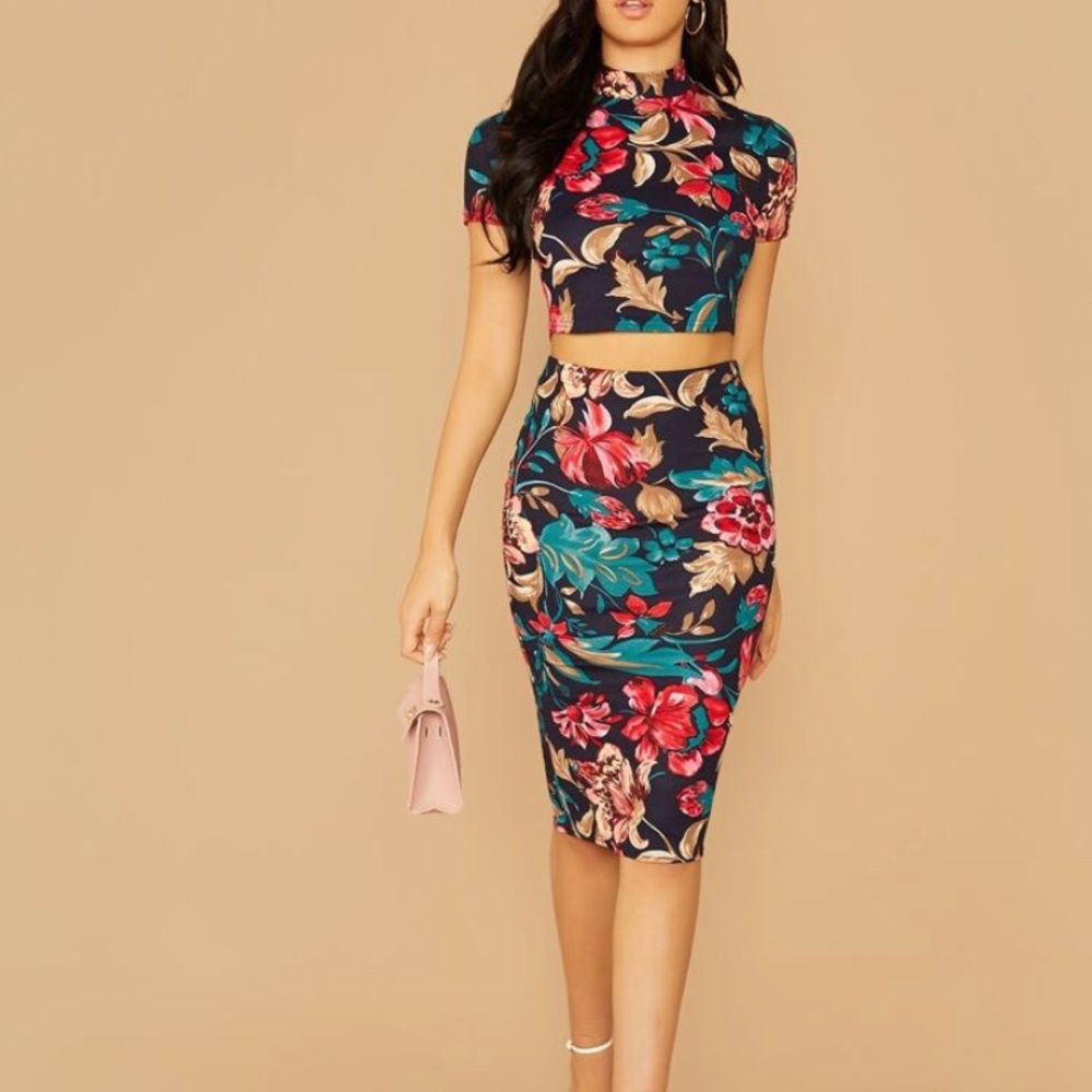 Crop top and skirt set